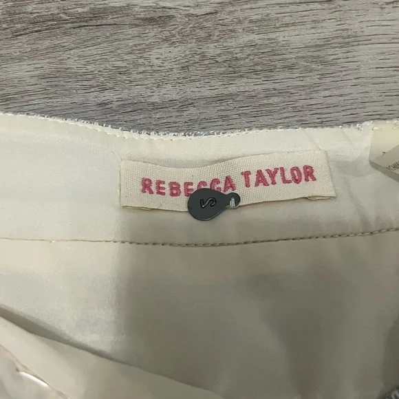 Rebecca Taylor Small Tweed Skirt Blue Cream - Picture 3 of 5